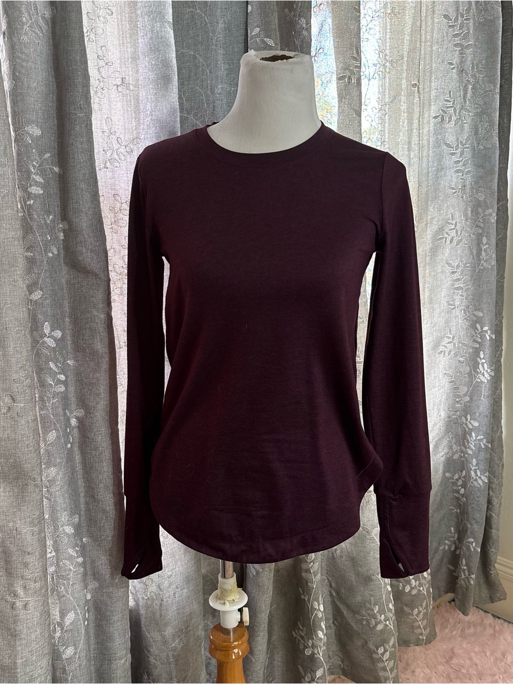 Athleta Long-Sleeve Crewneck Top in Plum/Dark Purple